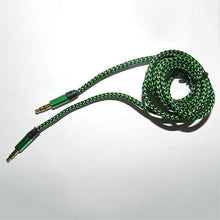 Load image into Gallery viewer, 1m Nylon Aux Cable 3.5mm Male to Male Jack Auto Car Audio Cable Gold Plated Plug Line Cord For Iphone Xiaomi Speaker